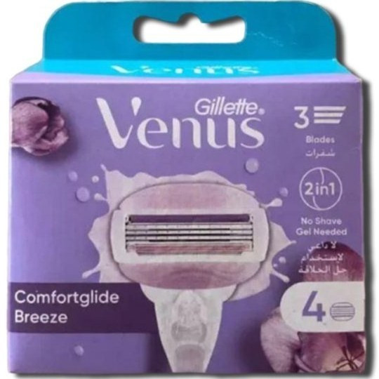 ژیلت یدک 3 لبه ونوس مدل Comfortglide Breeze بسته 4 عددی