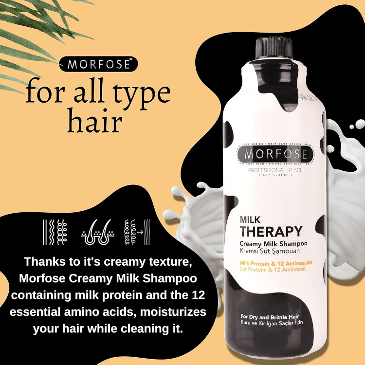 شامپو مو شیر تراپی مدل Milk Therapy مورفوس 1 لیتر
