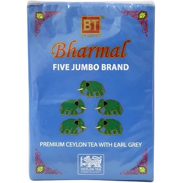 چای سیاه بارمال پاکت با عطر دار 100 گرم BHARMAL مدل پنج فیل FIVE JUMBO