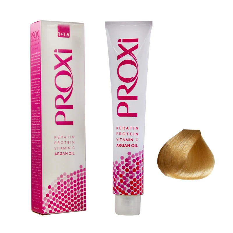 رنگ مو پروکسی شماره 10.5 حجم 100میلی لیتر رنگ بلوند طلایی خیلی روشن