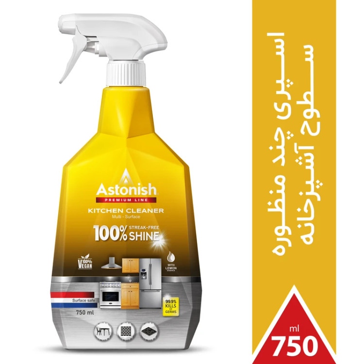 اسپری پاک کننده سطوح آشپزخانه استونیش مدل Multi-Surface Premium حجم 750 میلی لیتر