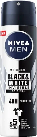 اسپری مردانه Black And White Invisible Orginal نیوآ 200 میل Nivea