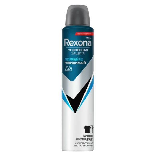 اسپری دئودورانت رکسونا Rexona مردانه 72 ساعته مدل Прозрачный اصل روسیه حجم 200 میل
