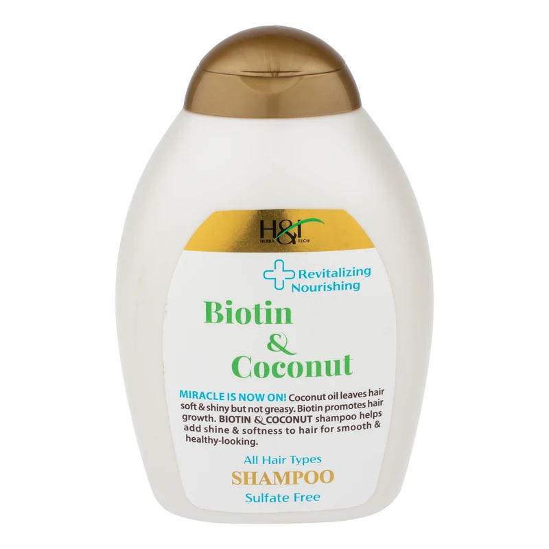 شامپو مو هرباتک مدل Biotin & Coconut حجم 385 میلی لیتر