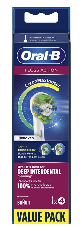 سری یدک مسواک برقی اورال بی سری Clean Maximiser مدل FLOSS ACTION بسته 4 عددی