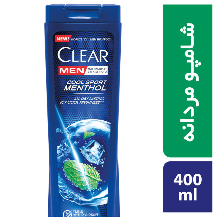 شامپو ضدشوره کلیر مردانه حجم 400 میلیلیتر مدل Cool Sport Menthol