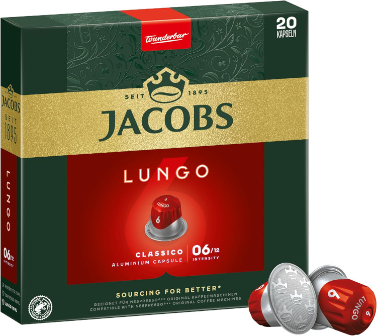 کپسول قهوه Jacobs مدل لانگو کلاسیکو Lungo classico (20 عددی)