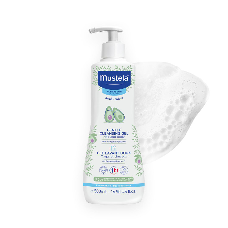 ژل شستشو دهنده سر و بدن کودک Mustela مدل ملایم حجم 500 میلی لیتر
