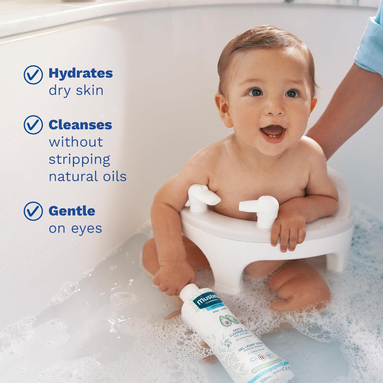 ژل شستشو دهنده سر و بدن کودک Mustela مدل ملایم حجم 500 میلی لیتر