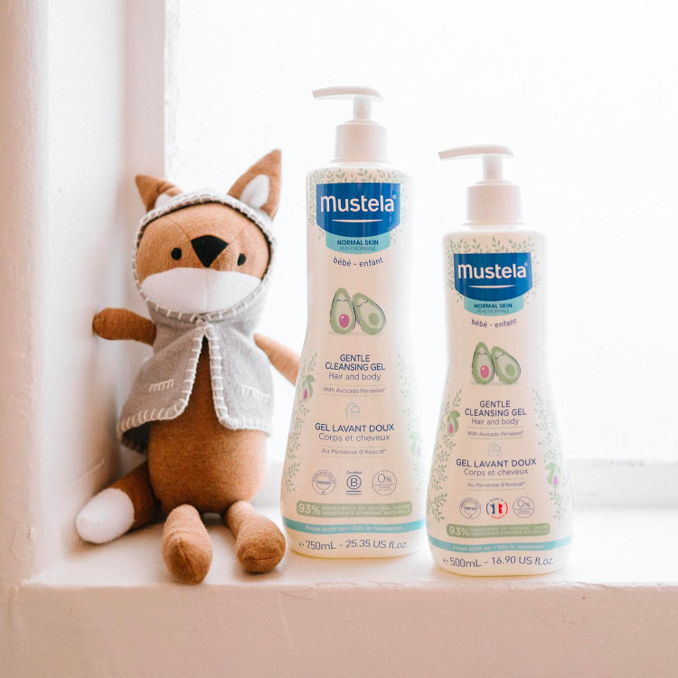 ژل شستشو دهنده سر و بدن کودک Mustela مدل ملایم حجم 500 میلی لیتر