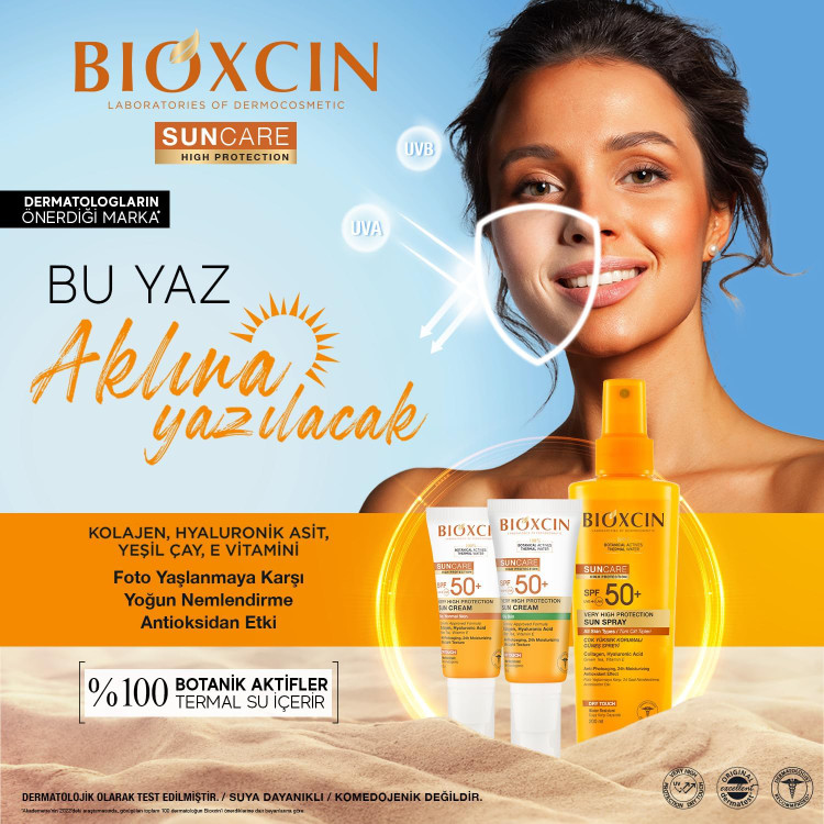 کرم ضد آفتاب بی رنگ بیوکسین Bioxcin برای پوست خشک و نرمال با spf50 حجم 50 میل