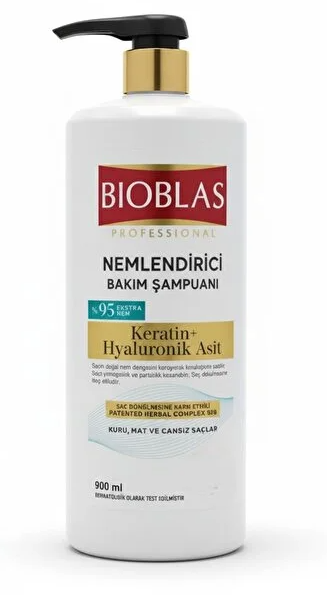 شامپو ضد ریزش و آبرسان مو بیوبلاس Bioblas حاوی کراتین و هیالورونیک اسید حجم 900 میل
