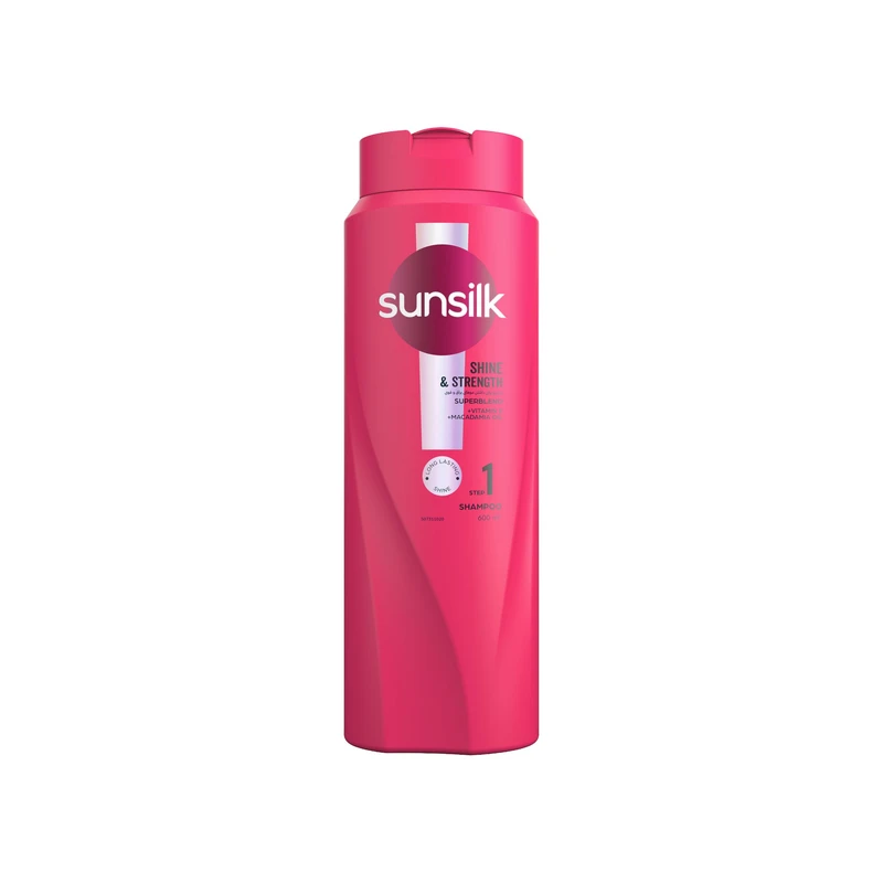 شامپو مو سان سیلک مدل Shine and Strength حجم 600 میلی لیتر