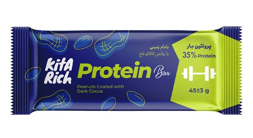 شکلات پروتئین بار کیتاریچ با روکش کاکائو تلخ بادام زمینی – ۴۵ گرم