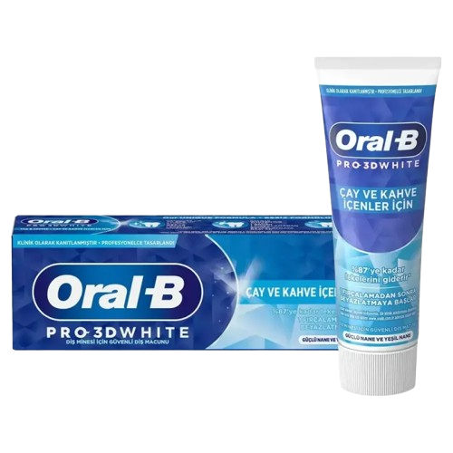 خمیر دندان سفید کننده اورال بی Pro 3D White مخصوص مصرف‌کنندگان چای و قهوه 75 میل