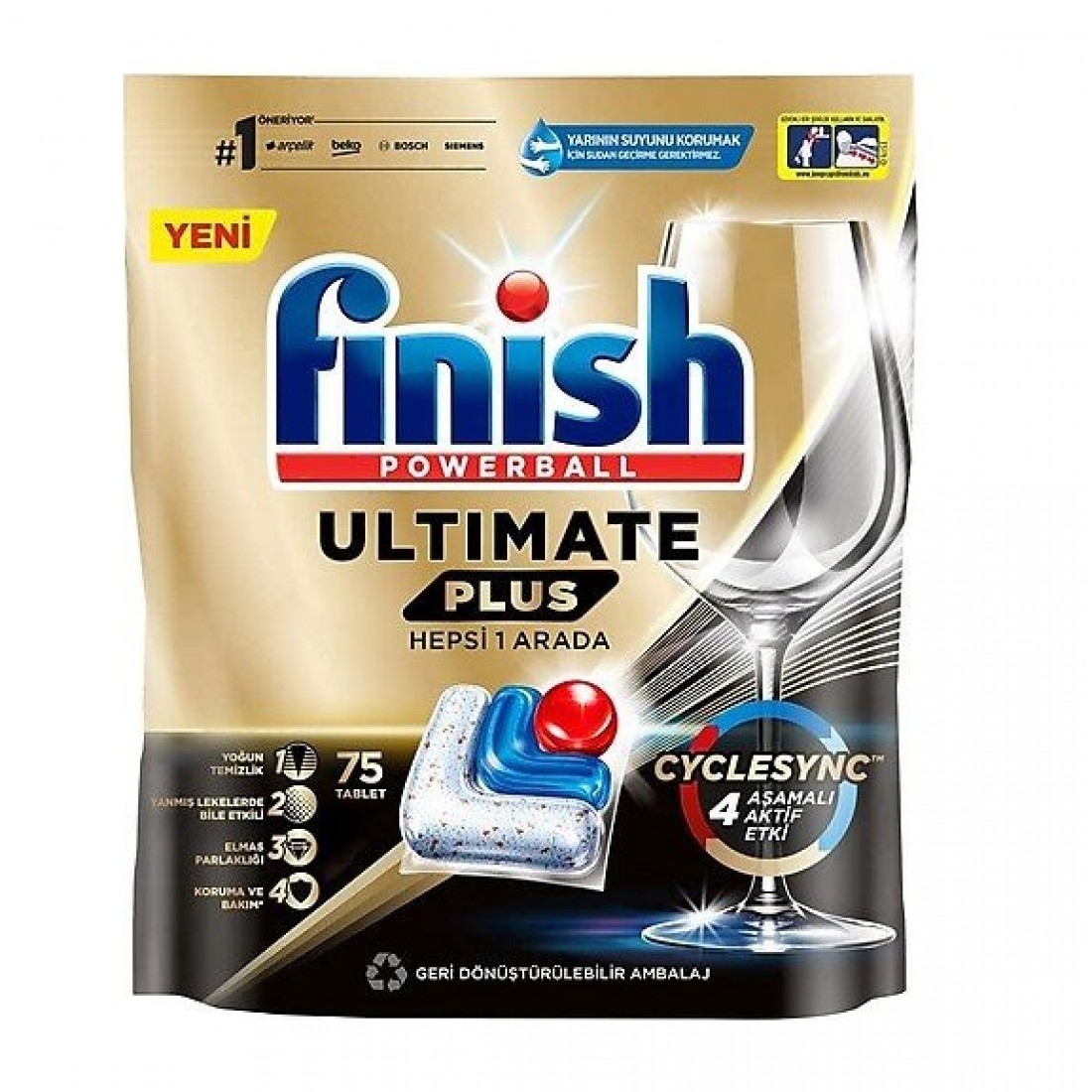 قرص ماشین ظرفشویی 75 عددی فینیش مدل Ultimate Plus