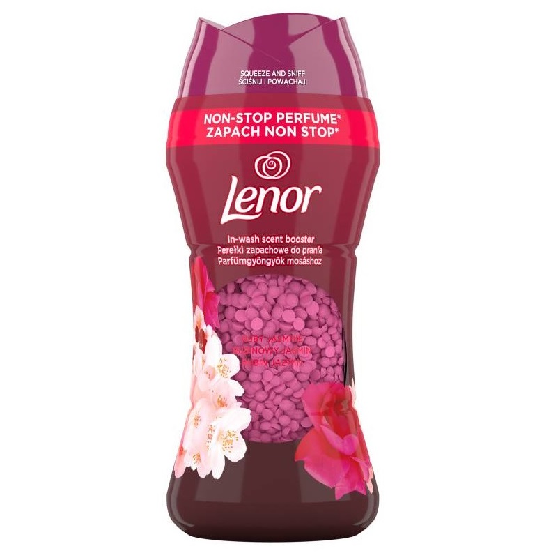 قرص خوشبو کننده لباس لنور lenor با رایحه یاس قرمز حجم 195 گرم