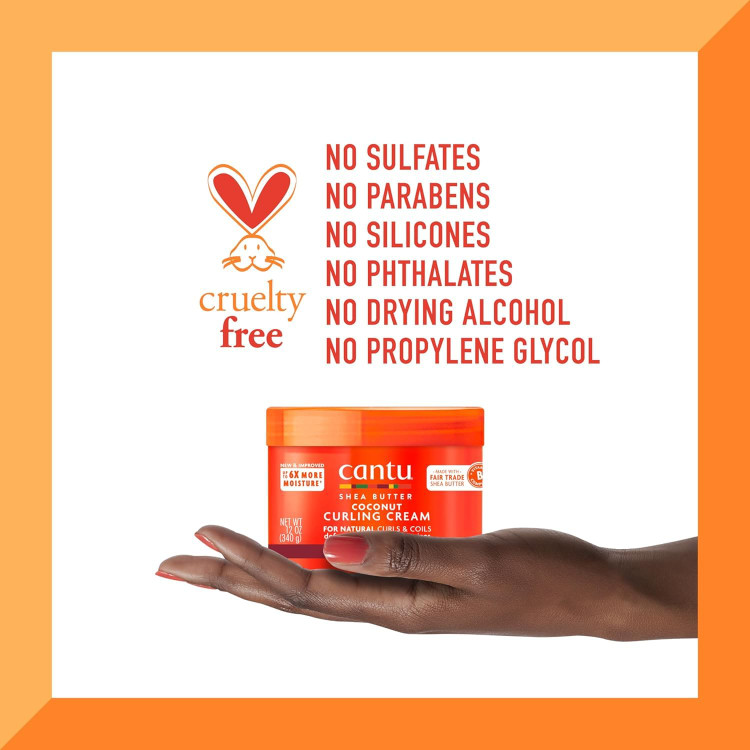 کرم مو بعد حمام شی باتر و نارگیل کنتو Cantu مدل Curling Cream وزن 340 گرم