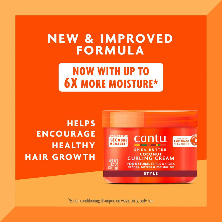 کرم مو بعد حمام شی باتر و نارگیل کنتو Cantu مدل Curling Cream وزن 340 گرم
