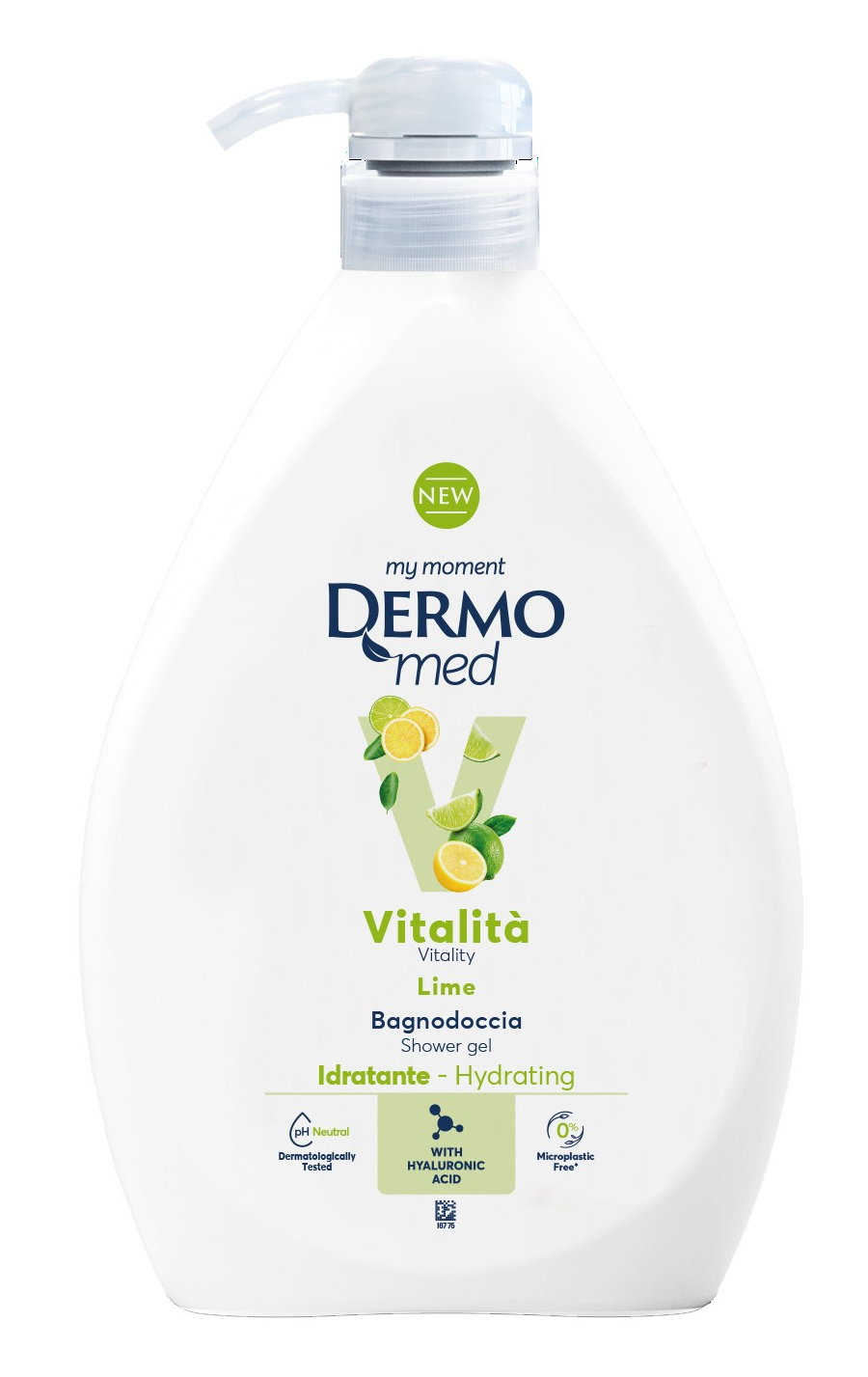 شامپو بدن آبرسان لیمویی درمومد Dermomed مدل lime Vitalita حجم 1 لیتری