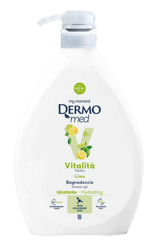 شامپو بدن آبرسان لیمویی درمومد Dermomed مدل lime Vitalita حجم 1 لیتری
