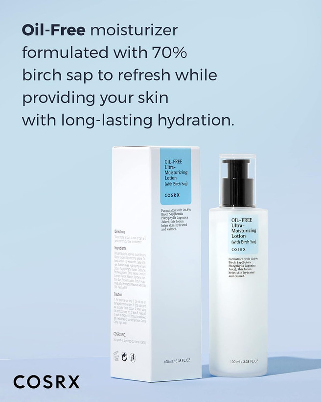 لوسیون مرطوب کننده و آبرسان کوزارکس Cosrx Oil Free Ultra Moisturizing Lotion 100Ml