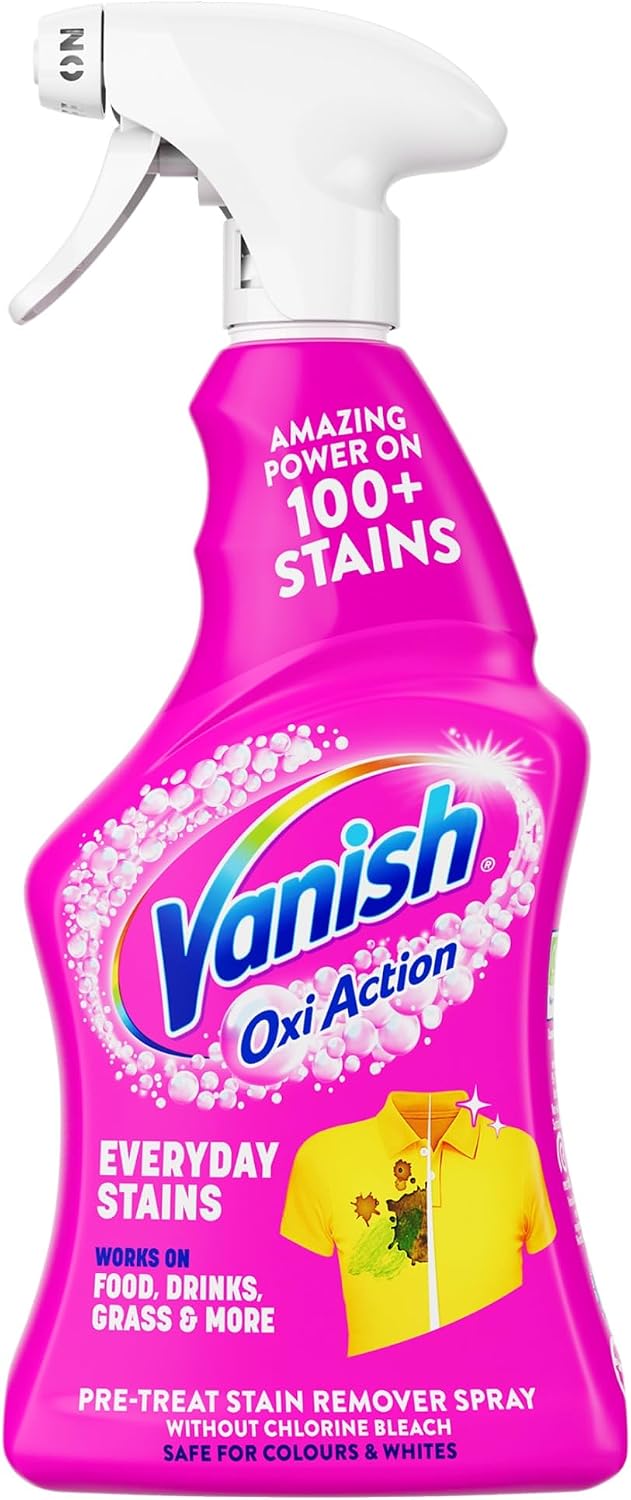 اسپری لکه‌بر لباس ونیش صورتی Vanish Oxi Action Multi Stain مخصوص لباس‌های رنگ ۷۵۰ میل