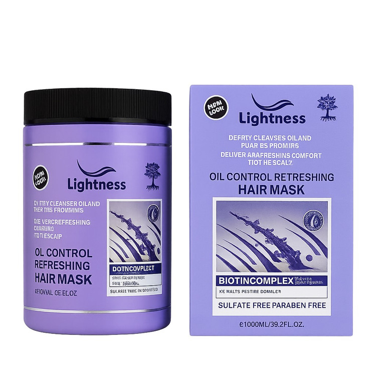 ماسک مو موهای چرب لایتنس حاوی بیوتین حجم 1000 میلیلیتر lightness Oil Control Refreshing
