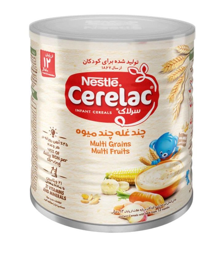 غذای کودک چند غله چند میوه سرلاک - 400 گرم